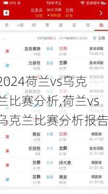 荷兰vs乌克兰比赛分析,荷兰vs乌克兰比赛分析报告