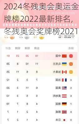 冬残奥会奥运金牌榜2022最新排名,冬残奥会奖牌榜2021