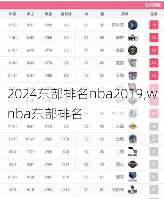 东部排名nba2019,wnba东部排名