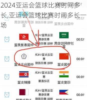 亚运会篮球比赛时间多长,亚运会篮球比赛时间多长一场