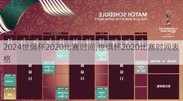 世俱杯2020比赛时间,世俱杯2020比赛时间表格