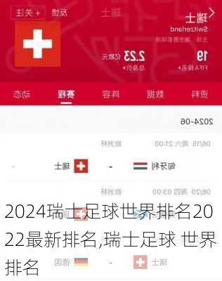 瑞士足球世界排名2022最新排名,瑞士足球 世界排名