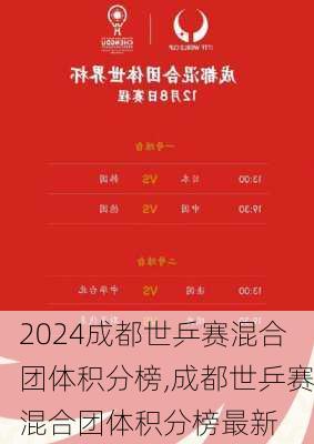 成都世乒赛混合团体积分榜,成都世乒赛混合团体积分榜最新