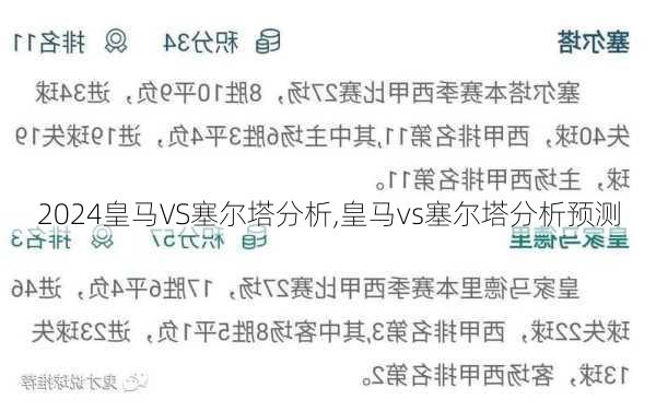 皇马VS塞尔塔分析,皇马vs塞尔塔分析预测