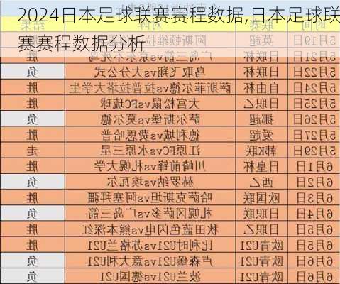 日本足球联赛赛程数据,日本足球联赛赛程数据分析