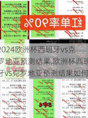 欧洲杯西班牙vs克罗地亚预测结果,欧洲杯西班牙vs克罗地亚预测结果如何