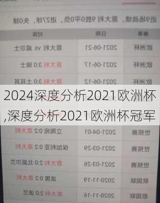 深度分析2021欧洲杯,深度分析2021欧洲杯冠军