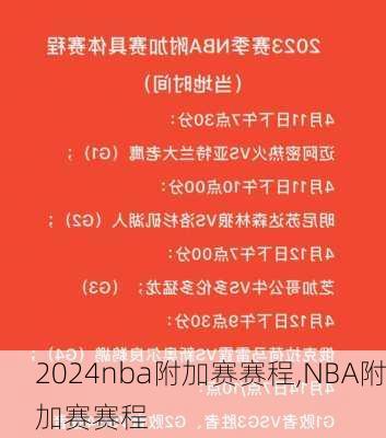 nba附加赛赛程,NBA附加赛赛程