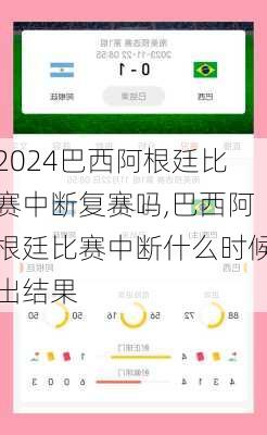 巴西阿根廷比赛中断复赛吗,巴西阿根廷比赛中断什么时候出结果