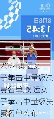 奥运女子拳击中量级决赛名单,奥运女子拳击中量级决赛名单公布