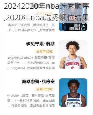 2020年nba选秀顺序,2020年nba选秀顺位结果