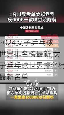 女子乒乓球世界排名榜最新,女子乒乓球世界排名榜最新名单