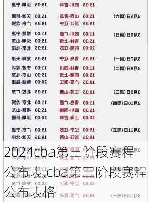 cba第三阶段赛程公布表,cba第三阶段赛程公布表格