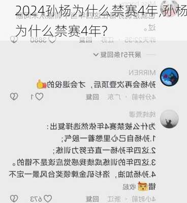 孙杨为什么禁赛4年,孙杨为什么禁赛4年?