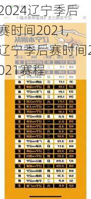 辽宁季后赛时间2021,辽宁季后赛时间2021赛程