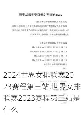 世界女排联赛2023赛程第三站,世界女排联赛2023赛程第三站是什么