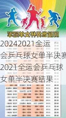 2021全运会乒乓球女单半决赛,2021全运会乒乓球女单半决赛结果