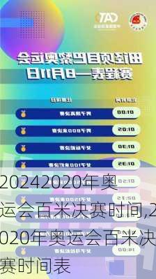 2020年奥运会百米决赛时间,2020年奥运会百米决赛时间表