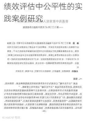 绩效评估中公平性的实践案例研究